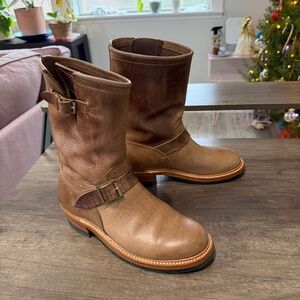 John Lofgren Wabash engineer boots 7.5D US men natural chromexcel